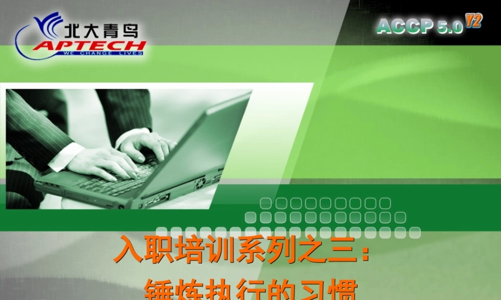 Chapter4_入职培训系列之三：锤炼执行的习惯V1.0.ppt