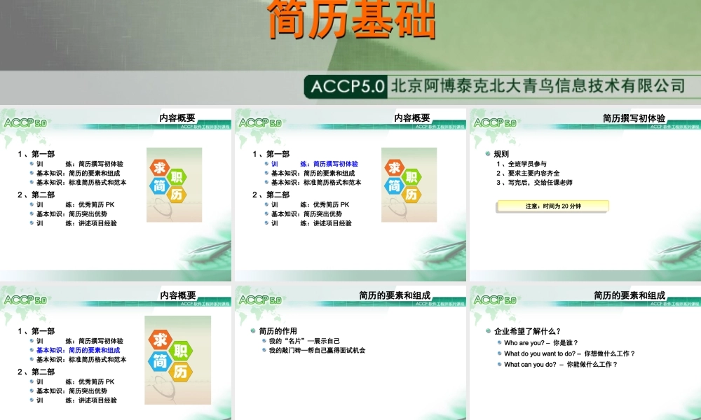 Chapter5_求职面试系列之一：简历基础V1.0.ppt