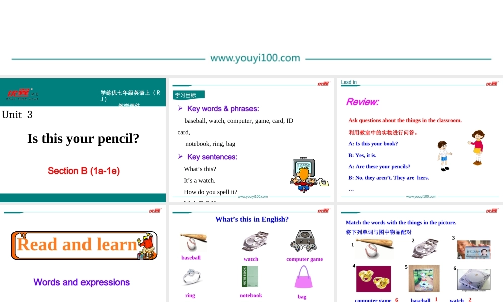 3. Unit 3 B (1a-1e).ppt