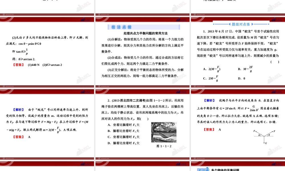 知识点10 力与物体的平衡.ppt