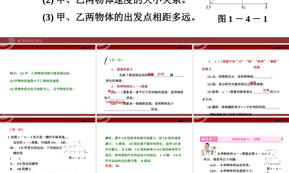 1.4运动图像追及与相遇问题.ppt