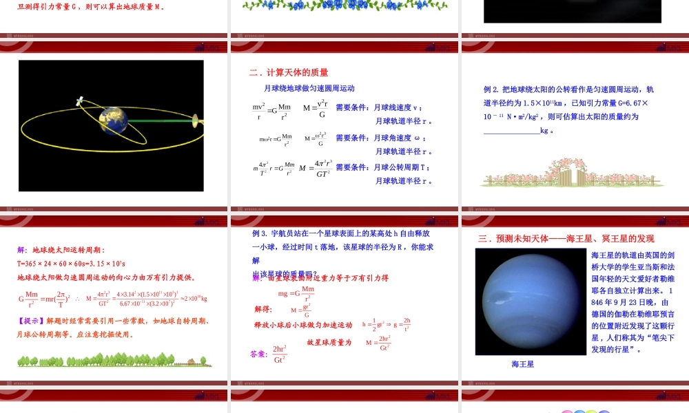 _4万有引力理论的成就（20张ppt）（人教版必修2）.ppt