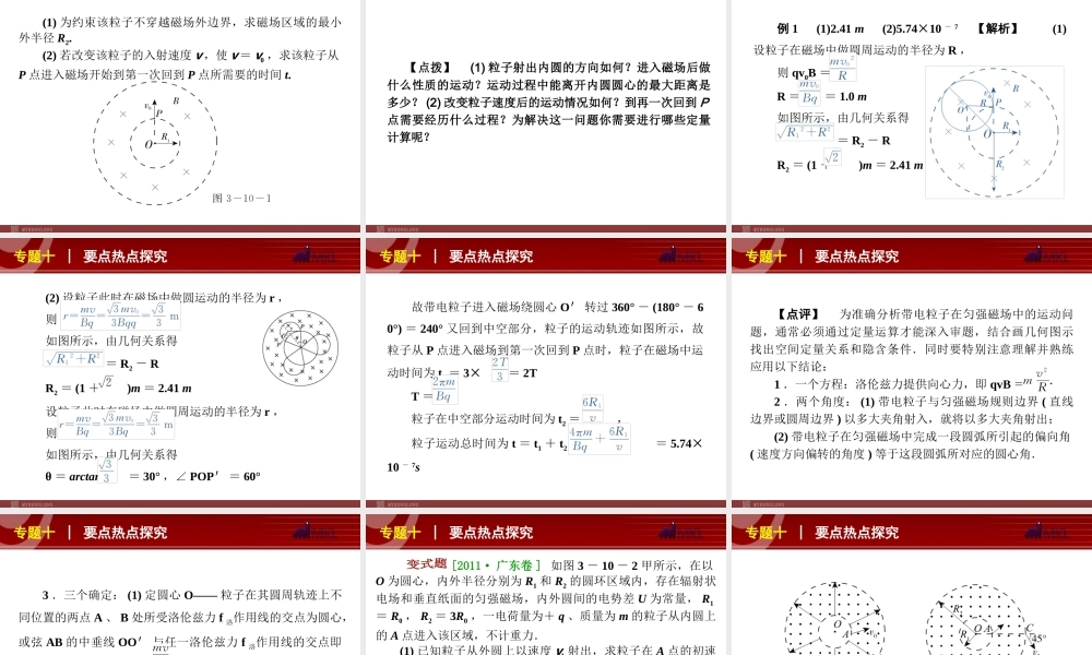 2012届高考物理二轮复习精品课件专题10　磁场.ppt