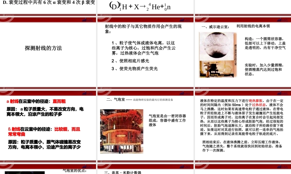 高中物理新课标版人教版选修3-5精品课件：19.3《探测射线的方法》.ppt