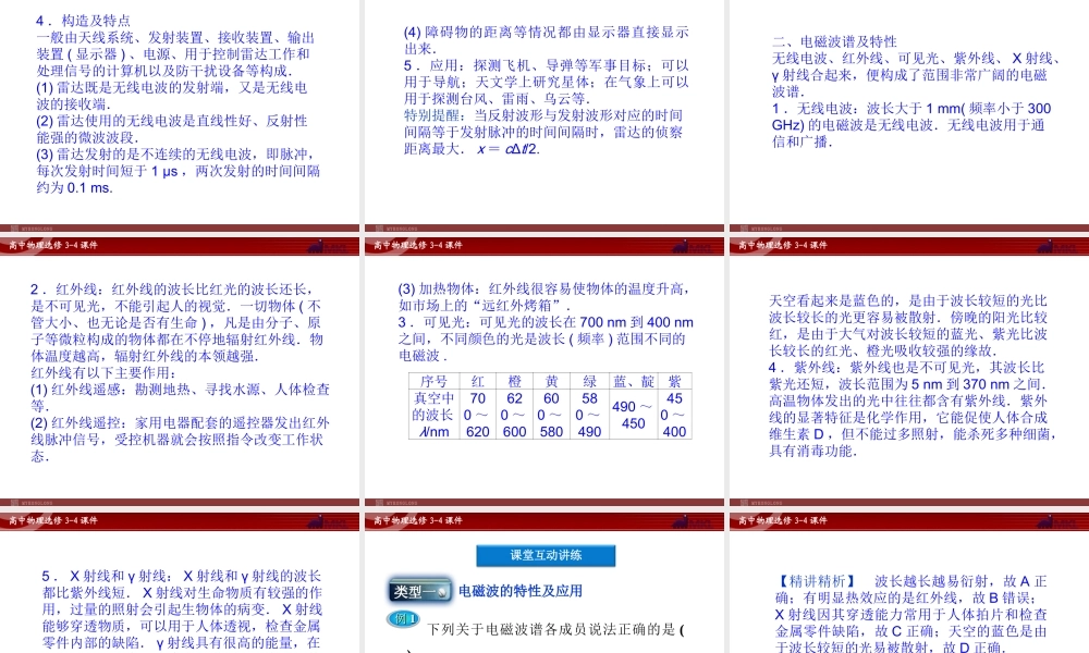 高中物理 第14章 第5节电磁波谱课件 新人教版选修3-4.ppt