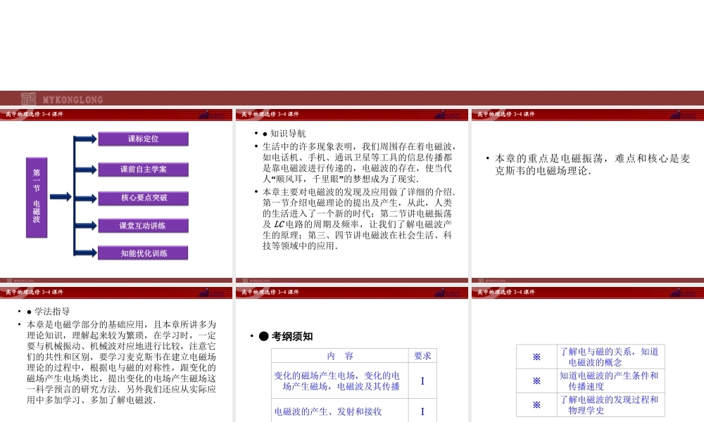 高中物理 第14章 第1节电磁波的发现课件 新人教版选修3-4.ppt