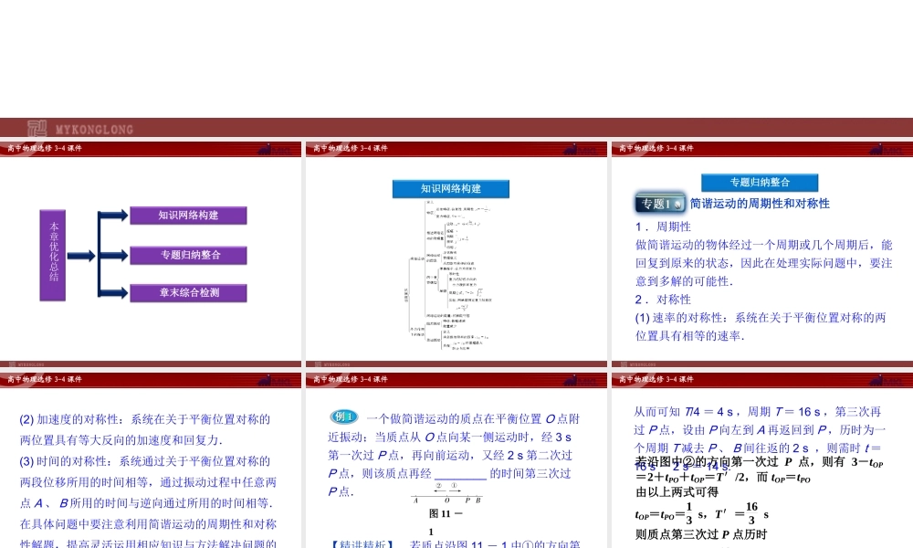 高中物理 第11章 本章优化总结课件 新人教版选修3-4.ppt