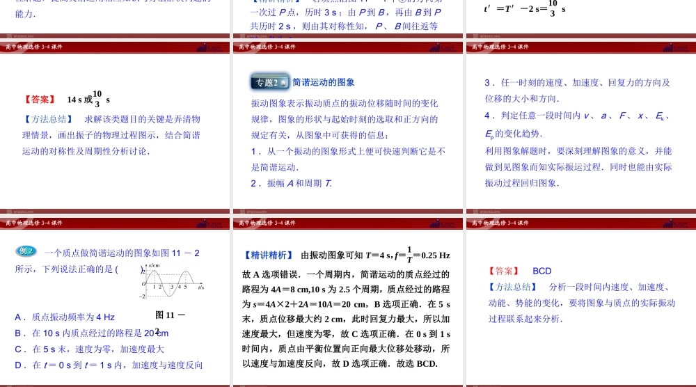 高中物理 第11章 本章优化总结课件 新人教版选修3-4.ppt