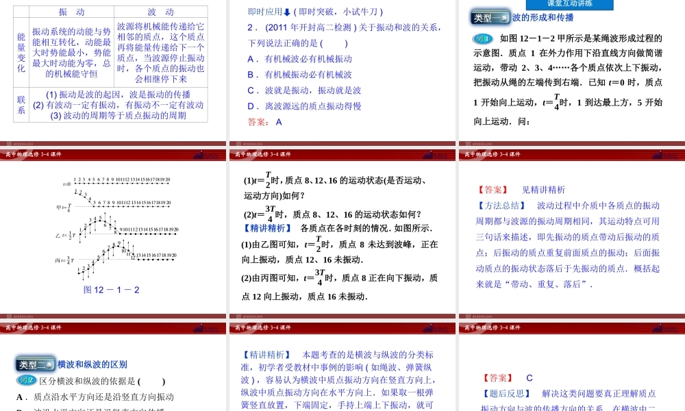 高中物理 第12章 第1节波的形成和传播课件 新人教版选修3-4.ppt