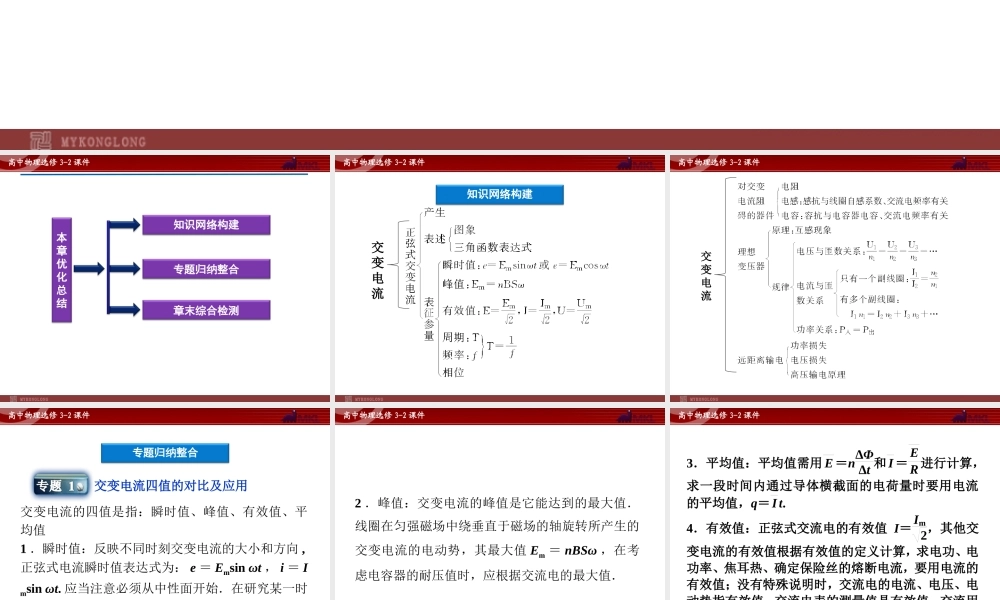 人教版物理选修3-2 第5章本章优化总结.ppt