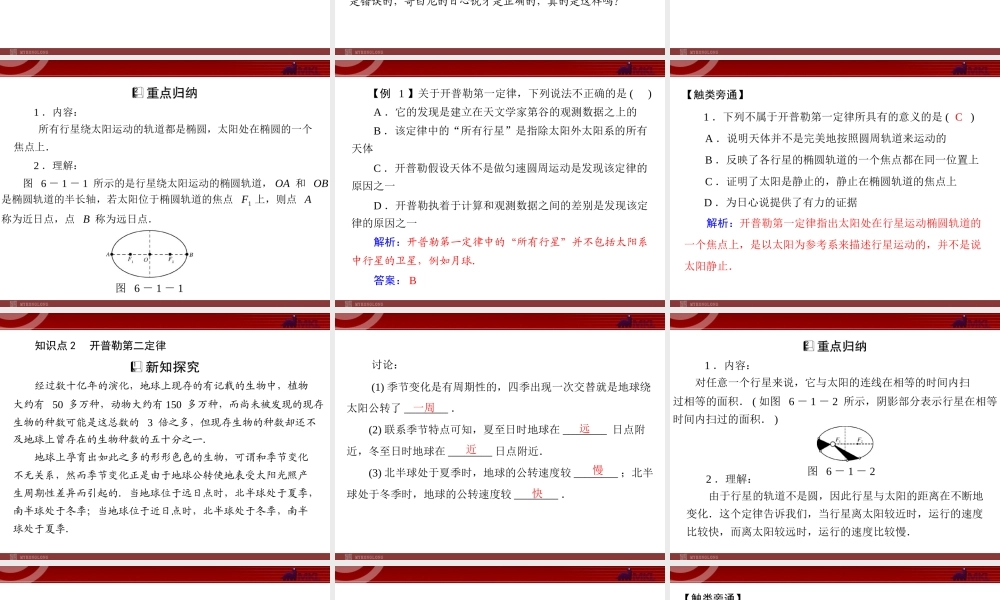 第6章 1.行星的运动 .ppt
