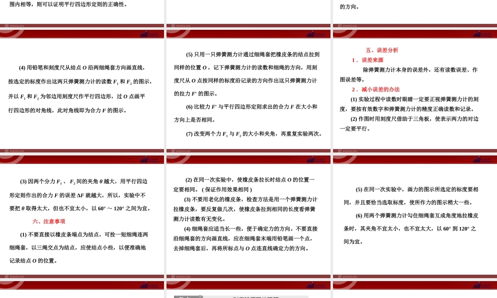 第3章 实验2 验证力的平行四边形定则.ppt