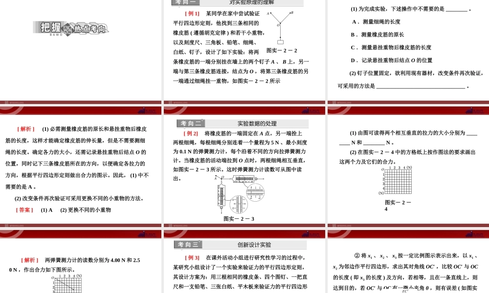 第3章 实验2 验证力的平行四边形定则.ppt