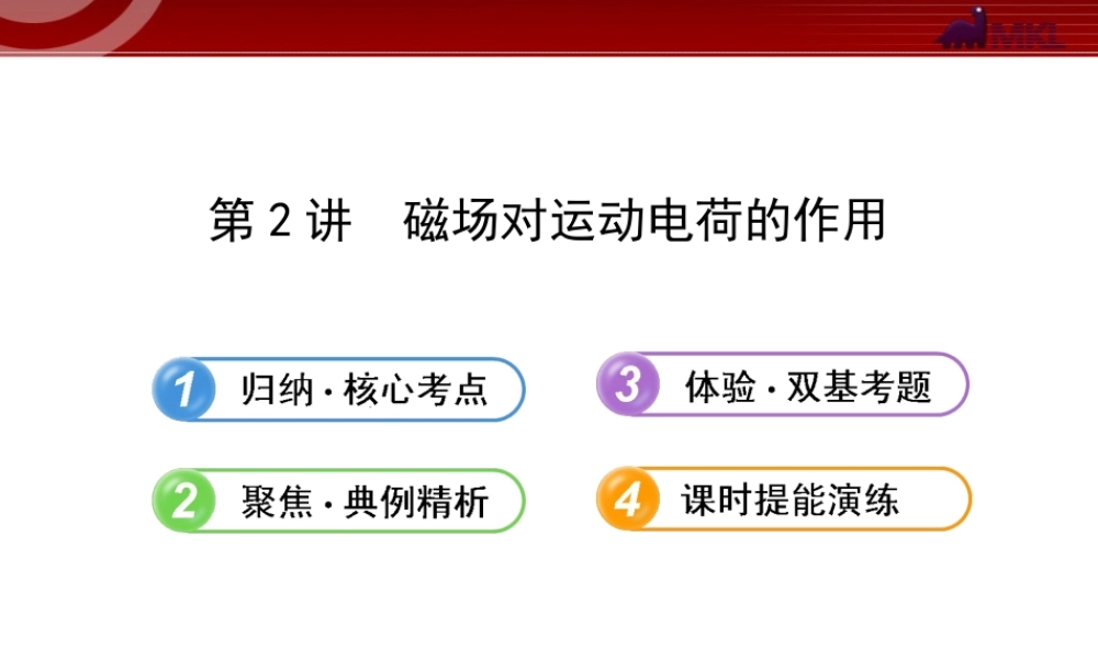 2013年人教版高中物理一轮复习课件：8.2磁场对运动电荷的作用.ppt