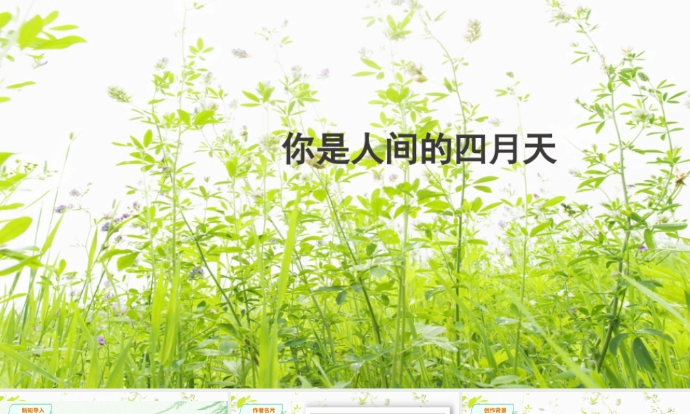 《你是人间的四月天》.ppt