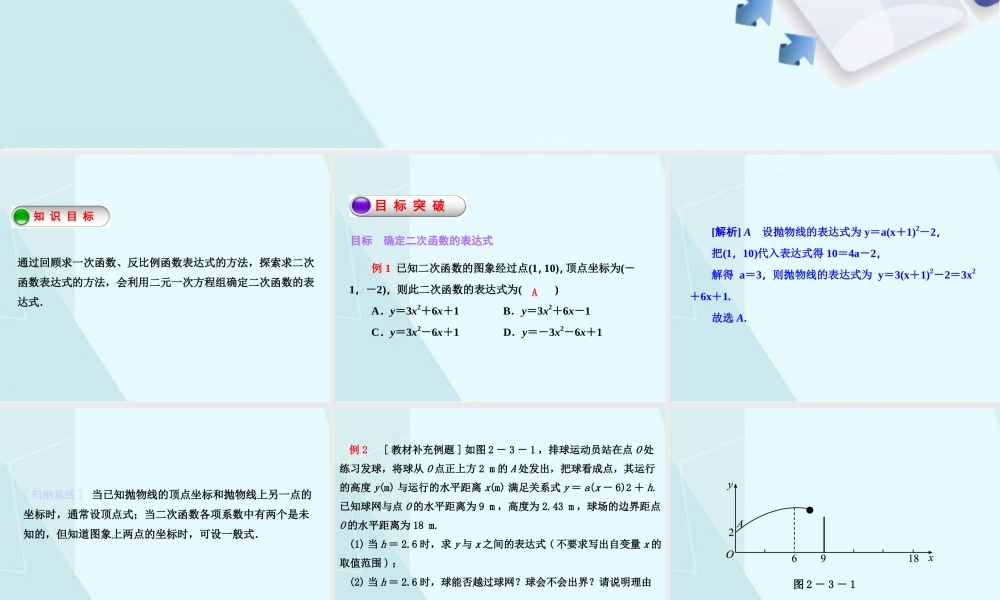 2.3 确定二次函数的表达式（1）.ppt
