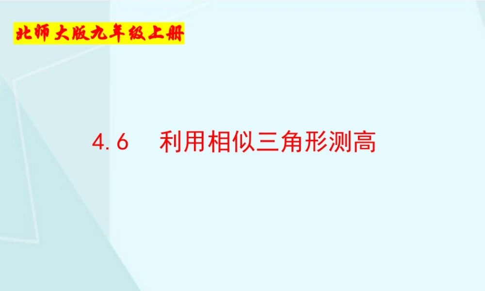 4.6 利用相似三角形测高.pptx