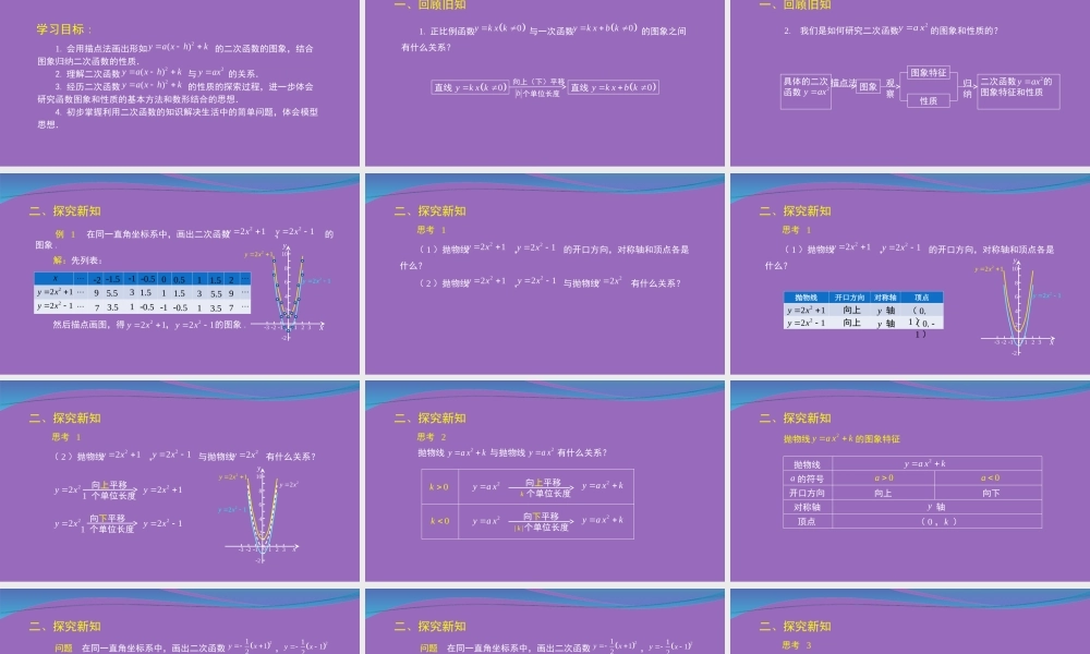 22.1.3 二次函数y=a(x-h)² k的图象和性质.ppt