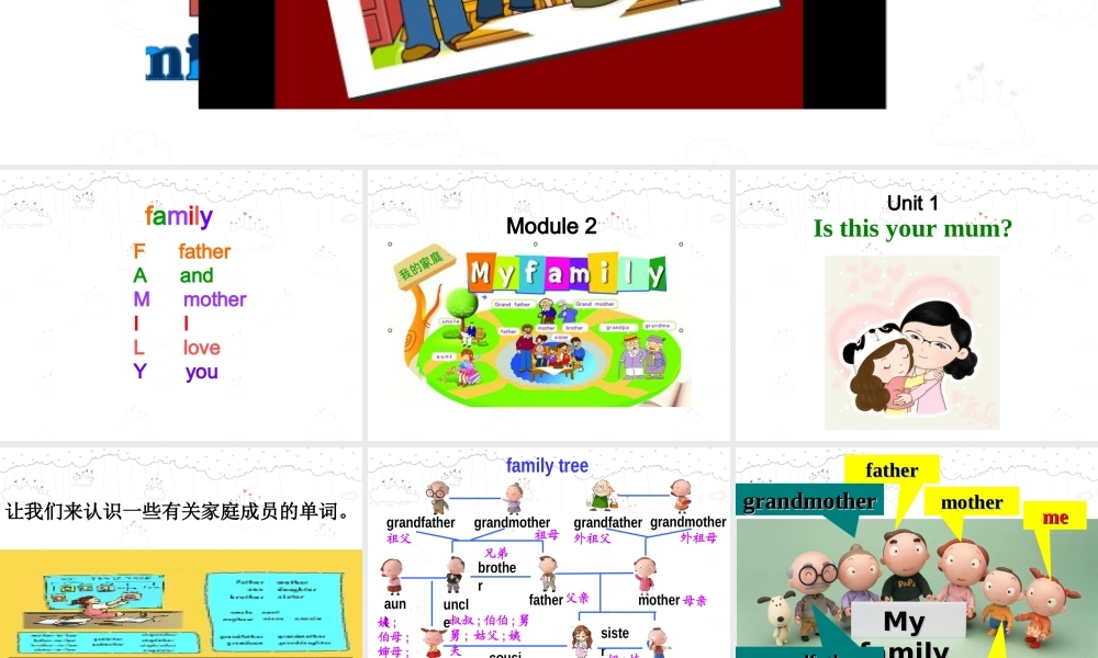 2015外研版七年级英语（上）Moudle2Unit 1 Is this your mum 课件（共39张PPT）.ppt