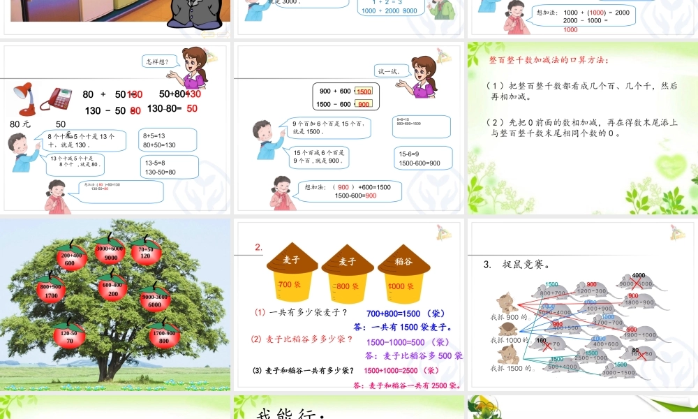 【课件】整百整千数加减法.ppt