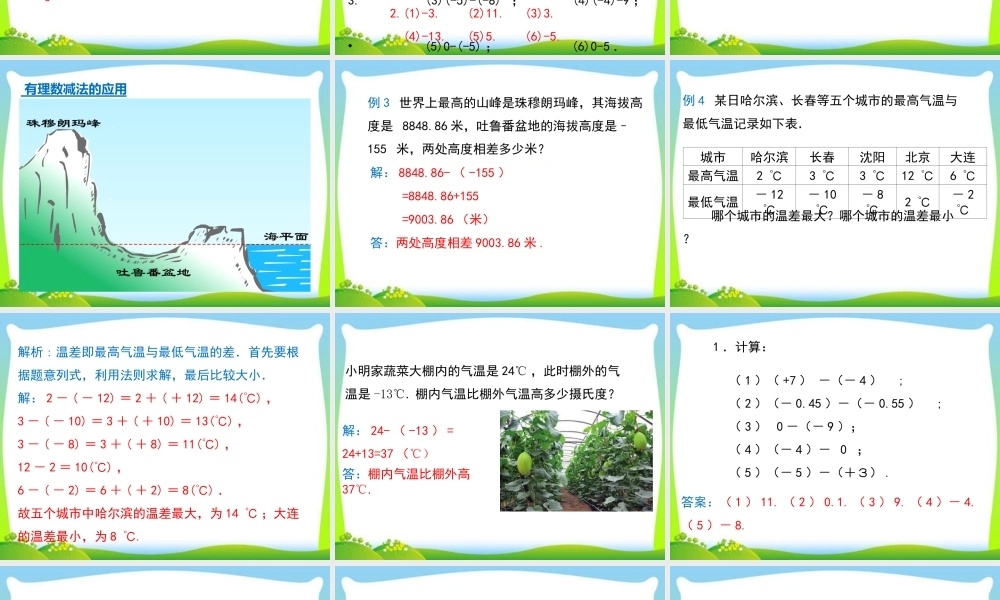 1.3.2 第1课时 有理数的减法法则.ppt