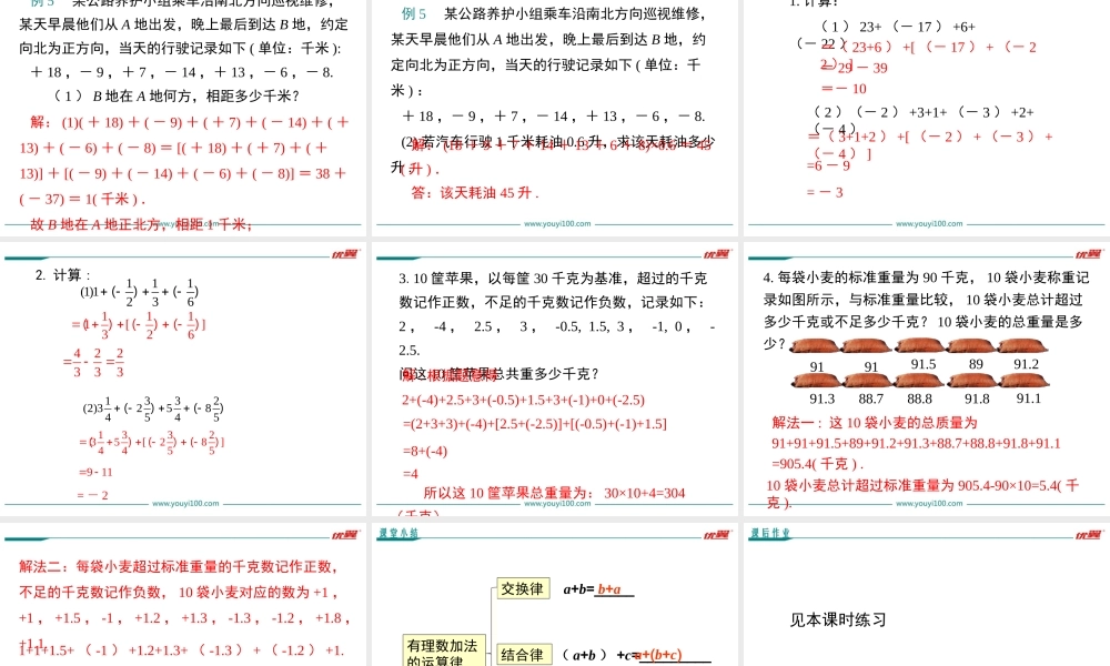 1.4.1 第2课时 有理数加法的运算律.ppt