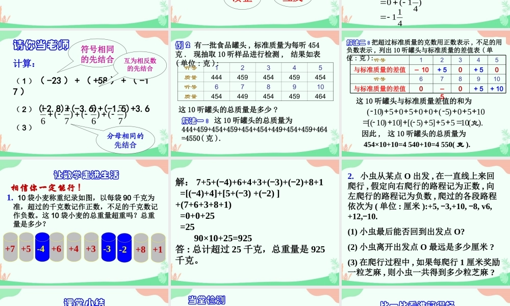 2.6.2有理数加法的运算律.ppt