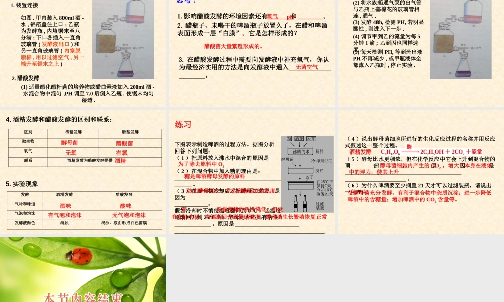 高二生物浙科版选修1课件：3.8 果酒及果醋的制作 （数理化网）.pptx