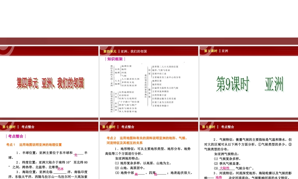 全国2013届中考地理人教版复习课件：第4单元.ppt