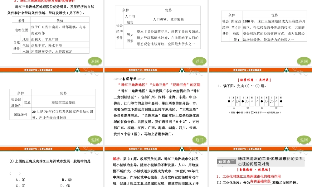第一部分第二章第六节 区域工业化与城市化进程——以珠江三角洲为例.ppt