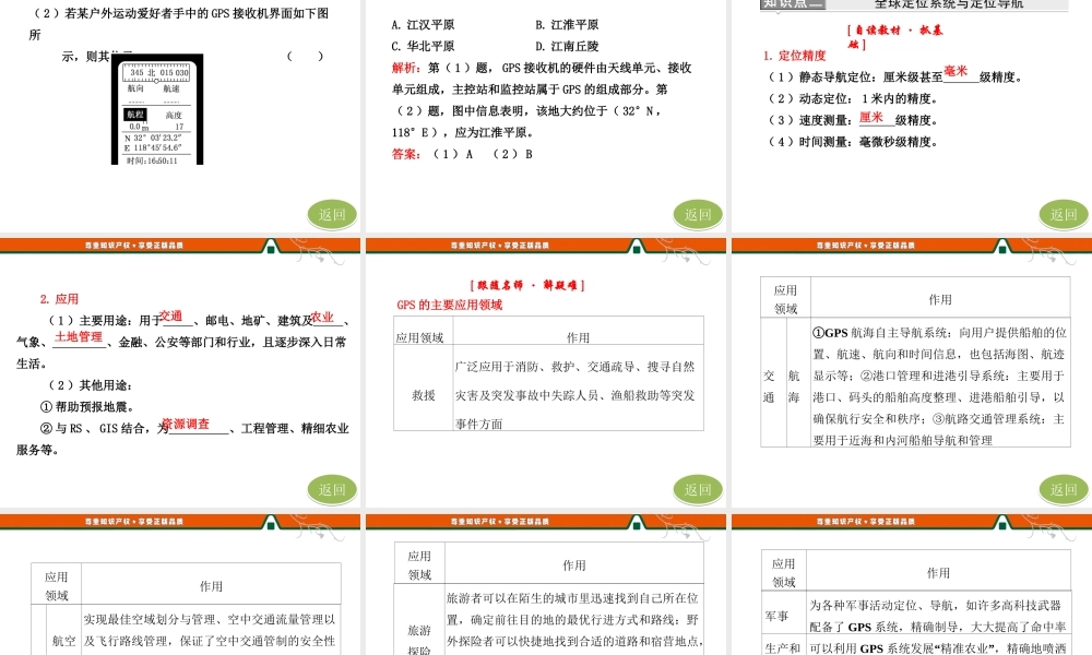 第一部分第三章第三节 全球定位系统及其应用.ppt