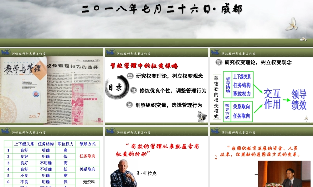 慧师管理者管理行为 刘大春.ppt