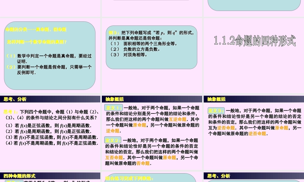 2011.11.8 命题及其关系.ppt
