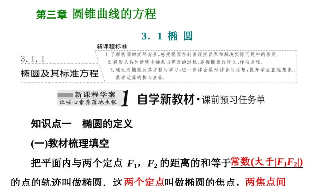 3．1 3.1.1椭圆及其标准方程.ppt