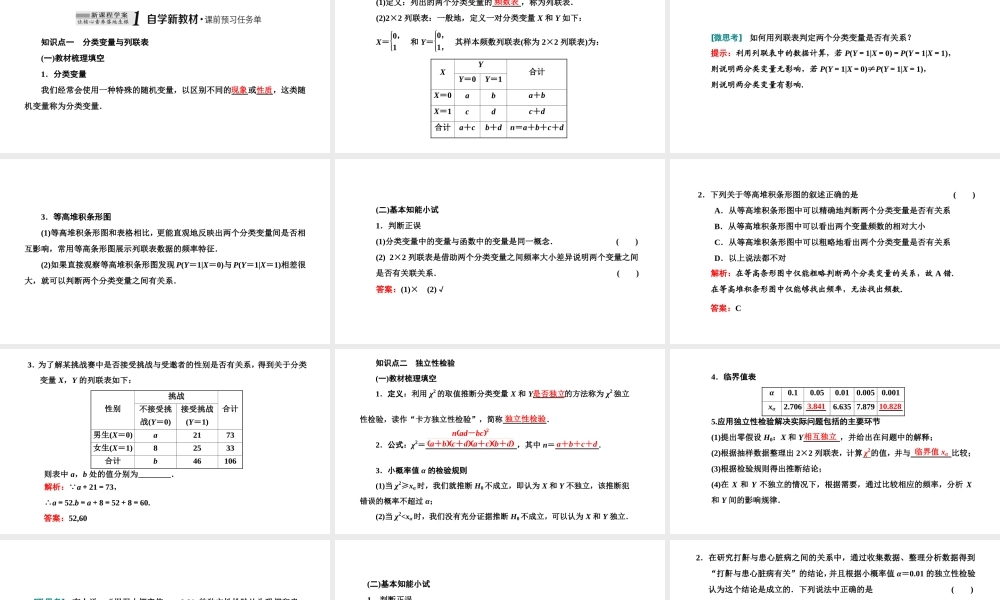 8.3列联表与独立性检验.ppt