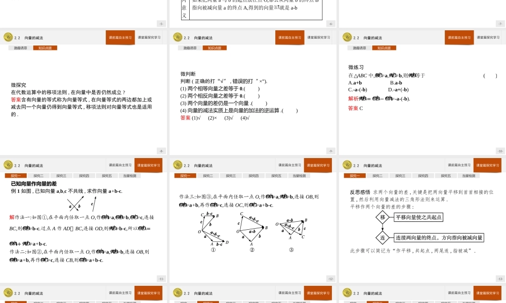 第二章　2.2　向量的减法.pptx