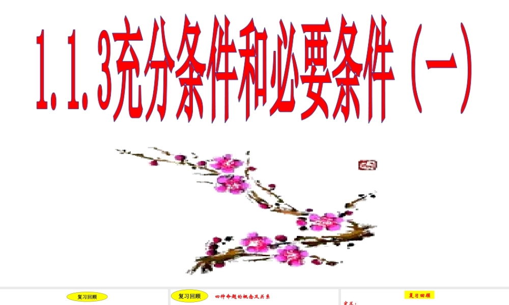 高中数学湘教版选修1-1课件：1.1.3充分条件和必要条件(共22张PPT).ppt