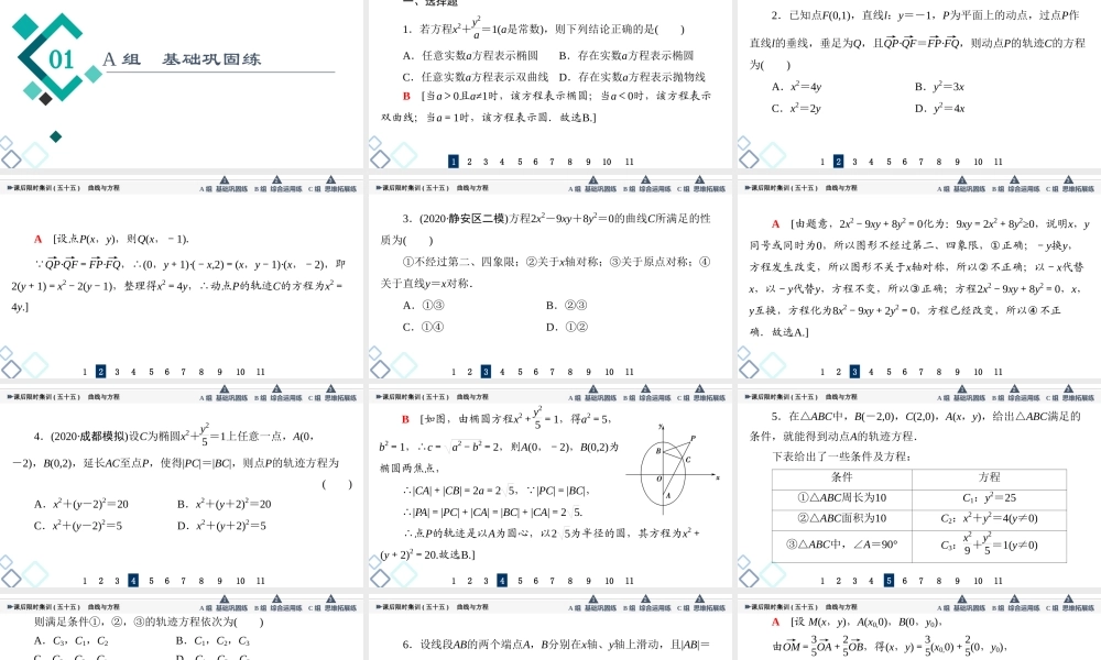 课后限时集训55 曲线与方程.ppt