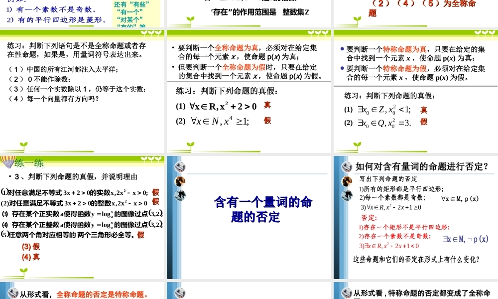 湘教版高中数学选修1-1课件：1.2.2全称量词与存在量词(共22张PPT).ppt