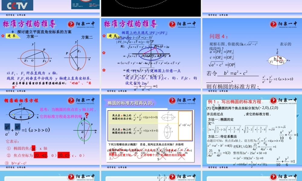 湘教版高中数学选修2-1 2.1.1 椭圆的定义与标准方程教学课件共17张PPT.ppt