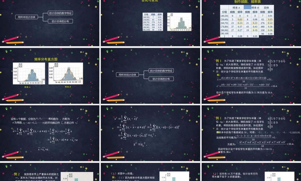 1123高一【数学(人教B版)】用样本估计总体(2)-课件.pptx