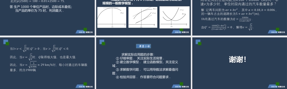 高二年级-数学-导数在实际生活中的应用（2）.pptx