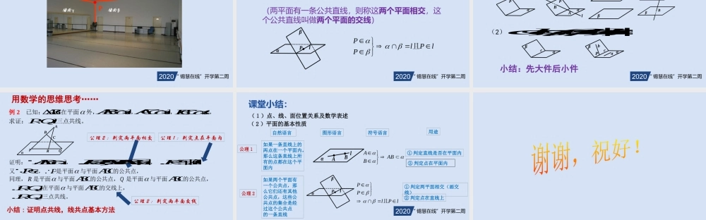 高一年级-数学-平面基本性质（1）.pptx