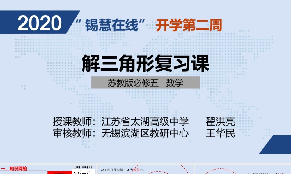 高一年级-数学-正、余弦定理复习课.pptx