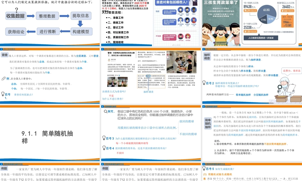 课时3291_9.1.1简单随机抽样（第1课时）-9.1.1 简单随机抽样(第一课时)PPT【公众号dc008免费分享】.pptx