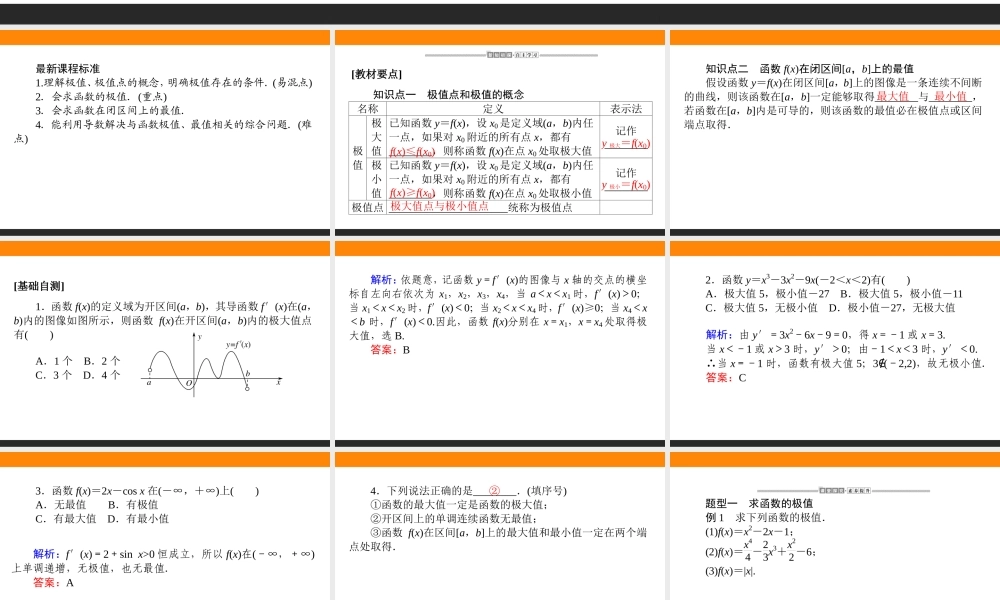 6.2.2銆�瀵兼暟涓庡嚱鏁扮殑鏋佸�笺�佹渶鍊�.ppt
