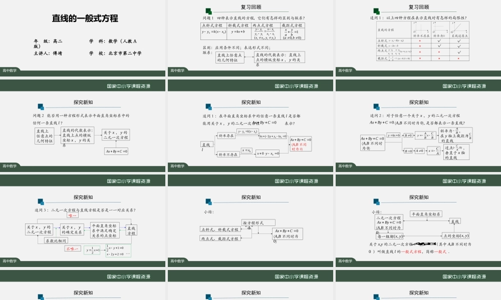 0928高二【数学（人教A版）】直线的一般式方程-课件.pptx