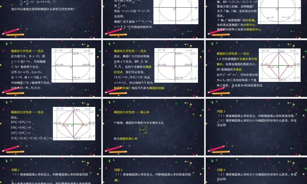 1022高二【数学（人教B版）34】椭圆的几何性质（1）-课件.pptx