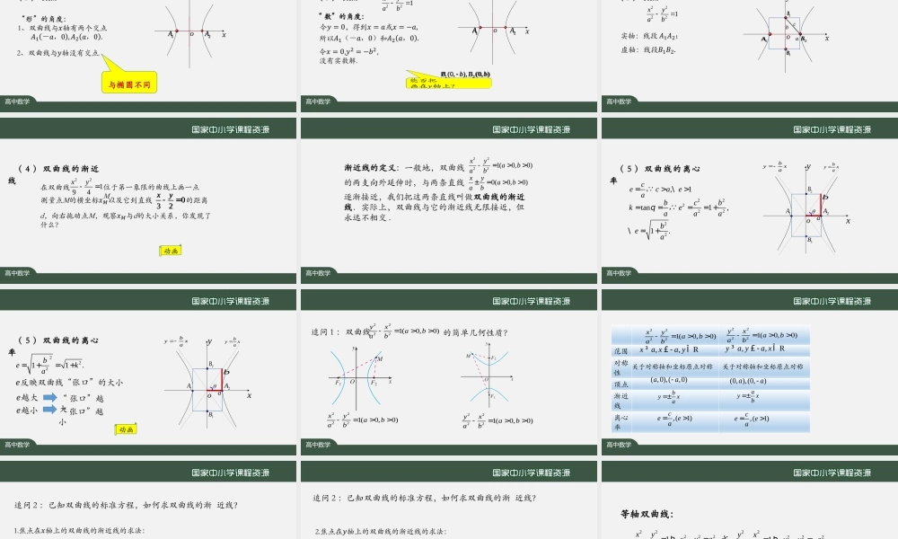 1029高二【数学（人教A版）】双曲线的简单几何性质-课件.pptx