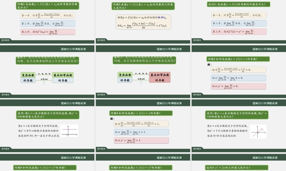 1210高二【数学（人教A版）】基本初等函数的导数(1)-课件.pptx